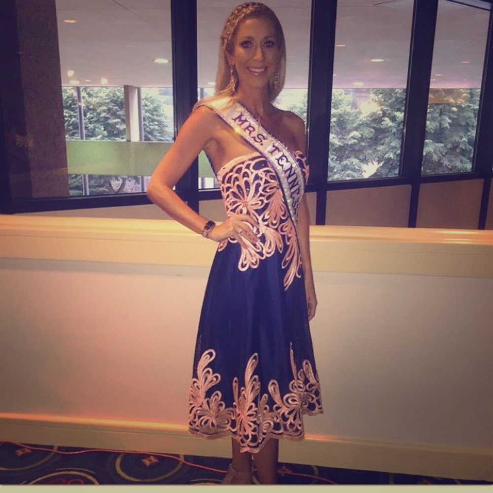 Navy & Rose gold dress